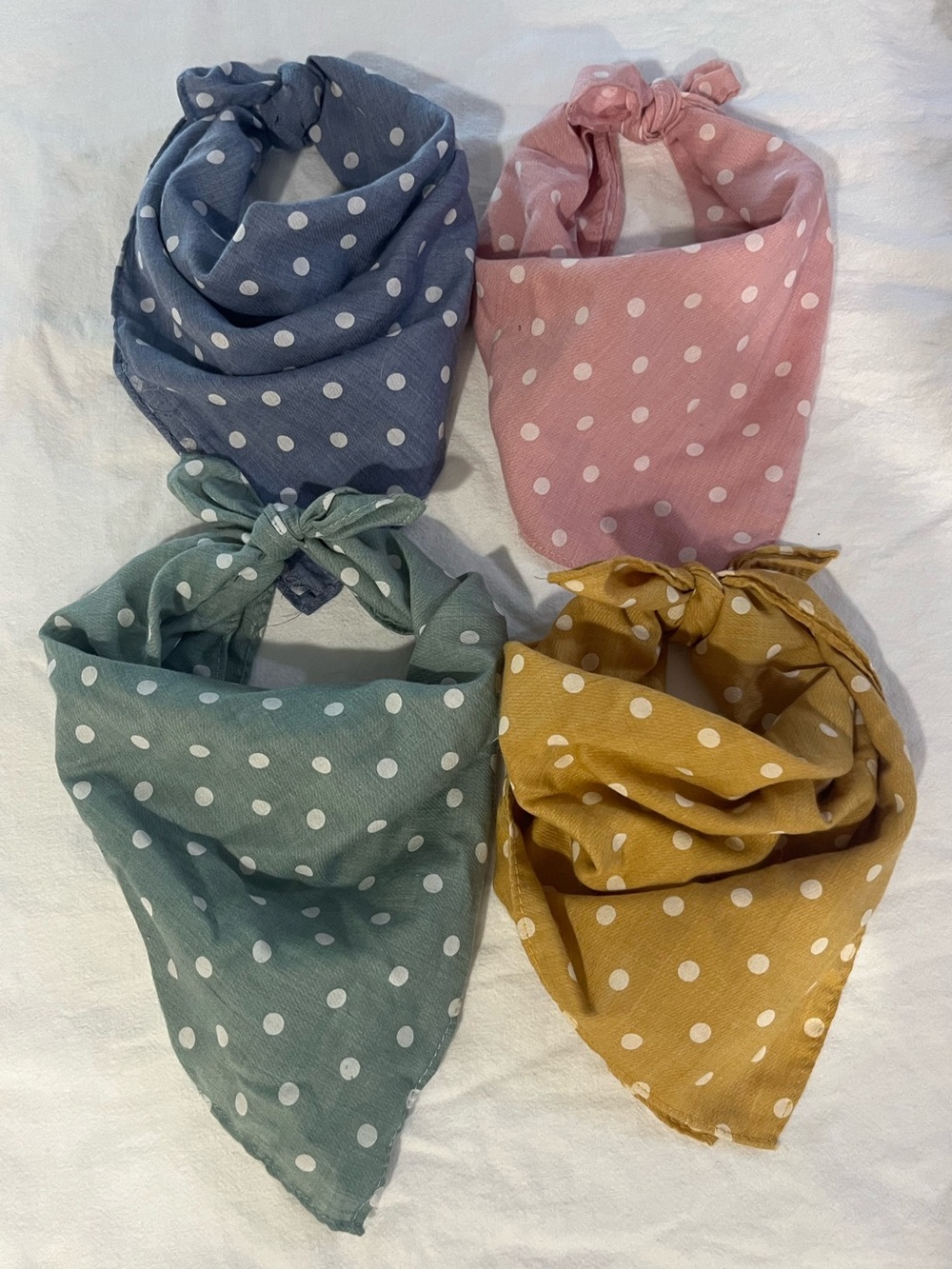 Polka Dot Dog Bandana Set of 4